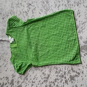 Vineyard Vines Laser Cuttout Perforated Short Sleeve Shirt Sz2